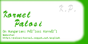 kornel palosi business card